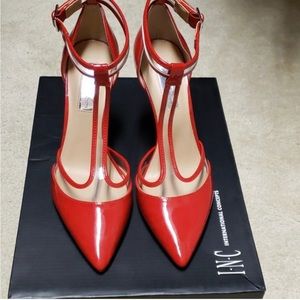 INC Kaeley Red Patent Pointed toe stiletto dress heel women's 9M